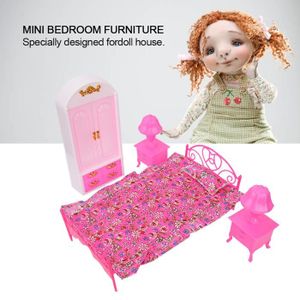 MAISON POUPÉE SALALIS Accessoires de maison de poupée Accessoires pour maison de poupée, meubles de chambre à coucher, Mini lit, jeux accessoire