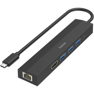 HUB Hama Hub USB-C Multiports (Adaptateur 6 en 1: 3 US