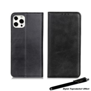 Housse Portefeuille Pour IPhone 13 Pro Max - Cuir Synthétique Bleu Marine