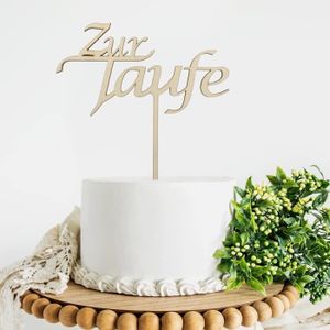 Figurine décor gâteau Décoration De Gâteau En Bois Pour Baptême Ou Commu