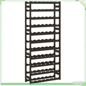 Casier à bouteilles - V GEBY - 77 bouteilles - Bois de pin massif - Noir - 11 niveaux