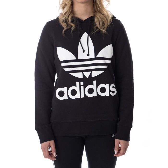 Adidas - Adidas Trefoil Hoodie Femme Sweatshirt à capuche Noir Noir -  Cdiscount Sport