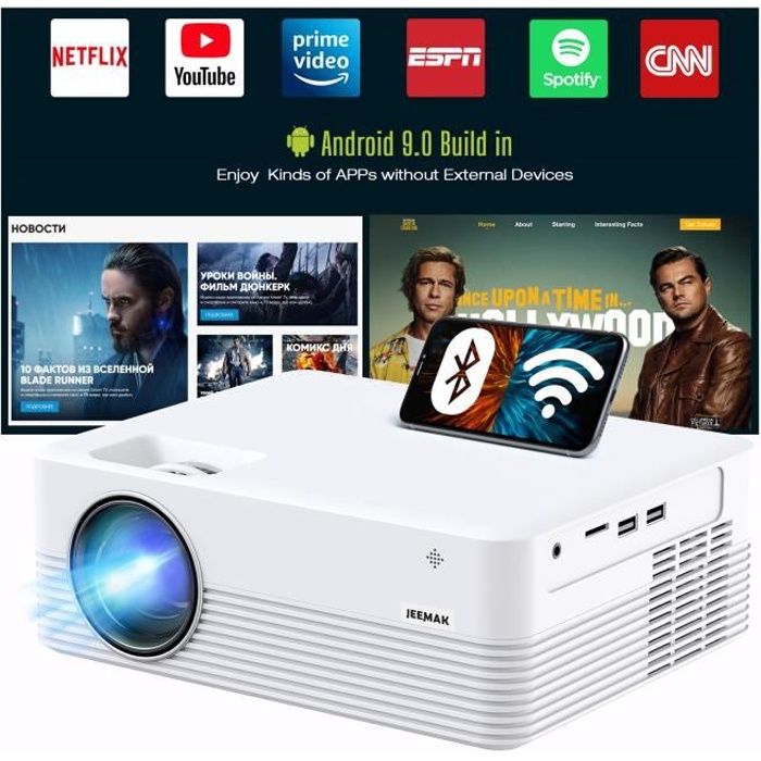 Vidéoprojecteur 4k WiFi Full HD 1080P, 8500LM TOPTRO Rétroprojecteur  Bluetooth portable, Projecteur Compatible iPhone Android Téléph