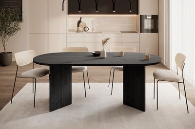 Table à Manger Ovale Frêne Massif – 6/8 Places – Rallonge 160/215 Cm – Occasion