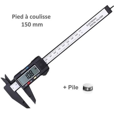 150 mm Professionnel Pied à Coulisse Acier Inoxydable Caliper,Outil  Micromètre Vernier,Pied à Coulisse Numérique avec échelle en85