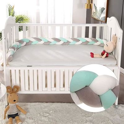 Acheter Tour de lit tressé pour bébé velours Vanille-Cannelle-Eucalyptus -  Majoliechambre
