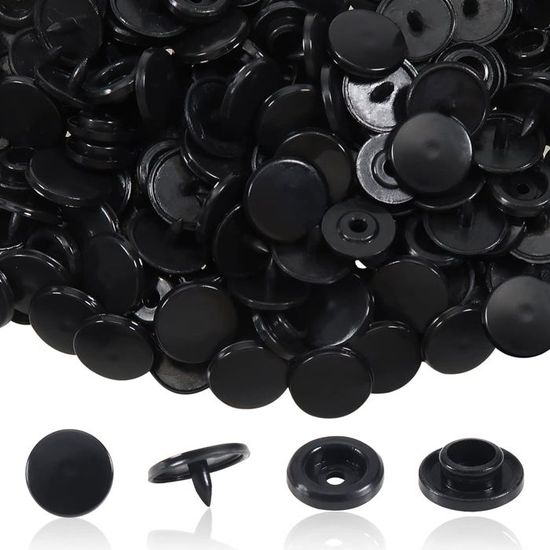 Lot De 100 Boutons-pression Sans Couture T5 - Résine Plastique Brillante Café Foncé, Pour Vêtements, Sacs, Travaux Manuels