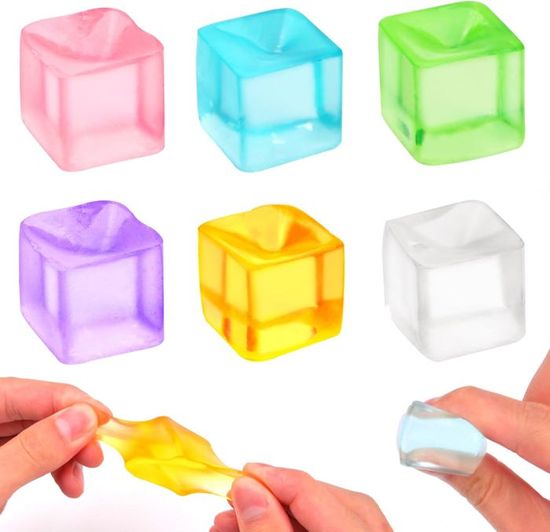 6 Pièces Mochi Ice Block Balle Anti-Stress Jouet, Jouets Spongieux ...