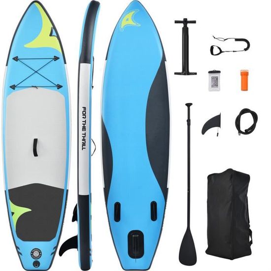 Stand up paddle,Planche à pagaie adulte, SUP gonflable, Planche de surf avec accessoires, 305cm x 76cm x 12.7cm