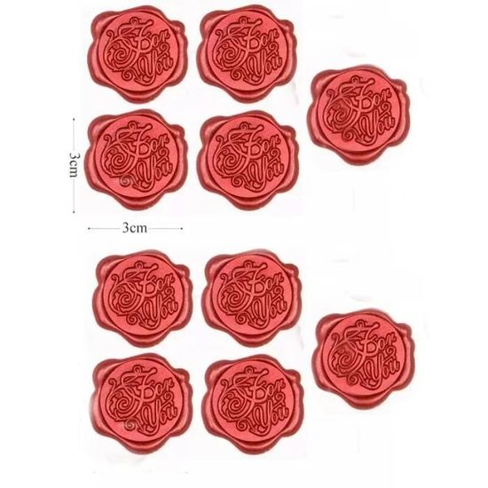 Lot De 25 Autocollants De Cire Dorés Faits à La Main Pour Invitations