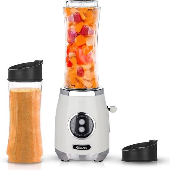 Blender Portable 500W Avec 2 Gobelets Tritan 570ml – Mixeur Puissant Pour Smoothies, Glace, Soupes | Léger Et Silencieux - 3