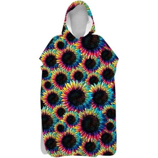 Serviette Poncho à Capuche Microfibre Pour Adultes - Séchage Rapide Plage, Surf, Piscine