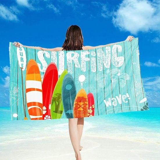 Jilda-tex Serviette De Plage 90 X 180 Cm, Serviette De Bain, Serviette