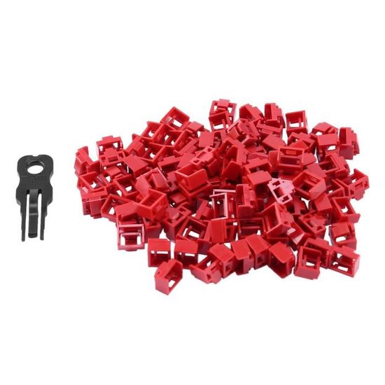 CAIONPLE Lot De 100 Capuchons RJ45 Rouges Avec Serrure + Clé – Protection Antivol Et Anti-Poussière Pour Ports Ethernet