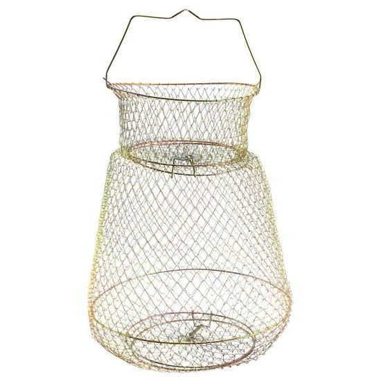 Casier à Poissons/crabes Pliable En Acier - 30 Cm De Haut, Diamètre 21/25 Cm, Portable, à Ressort - 8