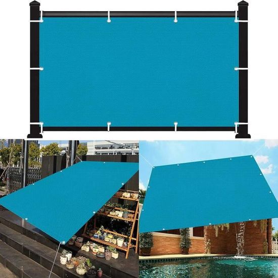 Voile D'ombrage Rectangulaire Imperméable 8 X 8 M Rayons UV à 98% Toile