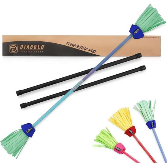Diabolo Freizeitsport Flowerstick Pro (blau-türkis) - Profi-Flowerstick