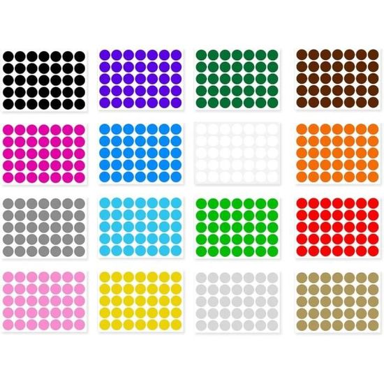 Lot De 3 Feuilles D'autocollants à Pois Colorés Brillants - 520 Pièces, Diamètre 6.35 Mm - Étiquettes De Codage Laser Pour Classeurs, Planning, Organisation