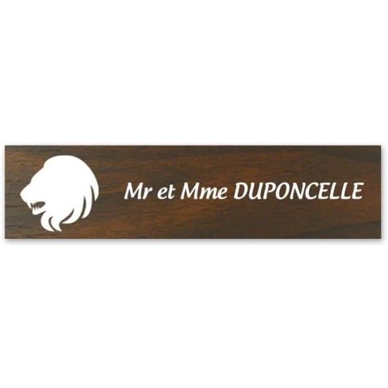 Plaque Nom Personnalisée 1 Ligne + Signe Astrologique Lion Pour Boite Aux Lettres Type Decayeux