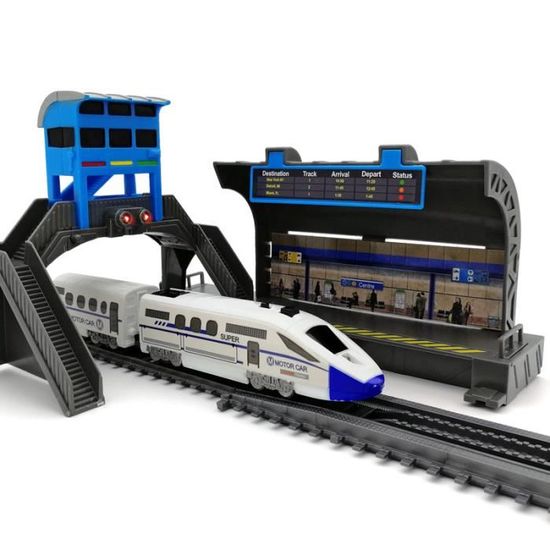 Train À Grande Vitesse Électrique Avec Lumières Et Musique – Kit De Voies Modulaires 72 Cm – Jouet Sensoriel Créatif Pour Enfants Dès 3 Ans
