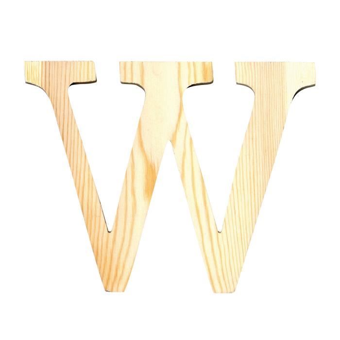 ARTEMIO Lettre W en Bois Découpé 19 cm