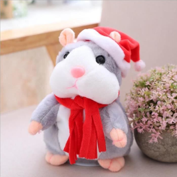 Version de noël parlant Hamster souris animal en peluche jouet mignon parlant enregistrement sonore Hamster jouet éducatif cadeaux