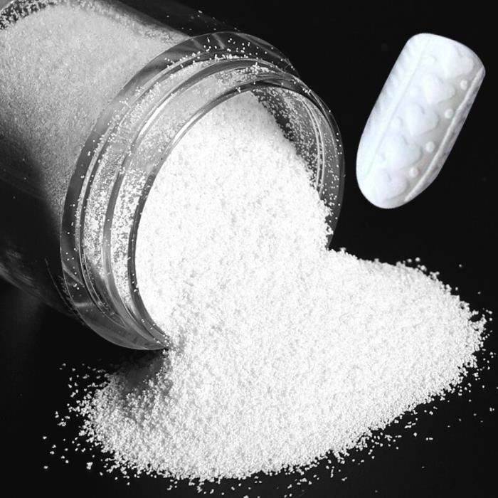 Poudre de sucre pailletée blanche brillante pour ongles, Pigment, poussière, neige, flocons de sucre, décorations, acc 2 -GE5118