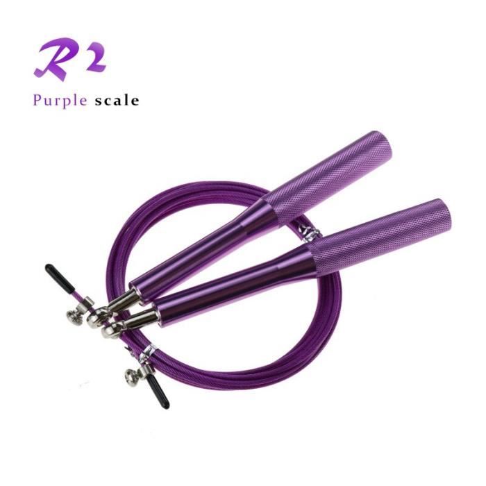 Accessoires Fitness - Musculation,Crossfit corde à sauter corde de vitesse 3M poignée de roulement en métal - Type R2-Purple