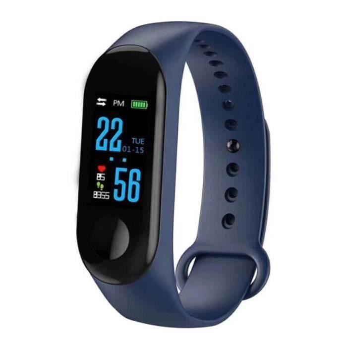 Bracelet intelligent fin M3 Moniteur d’activités étanche bleu