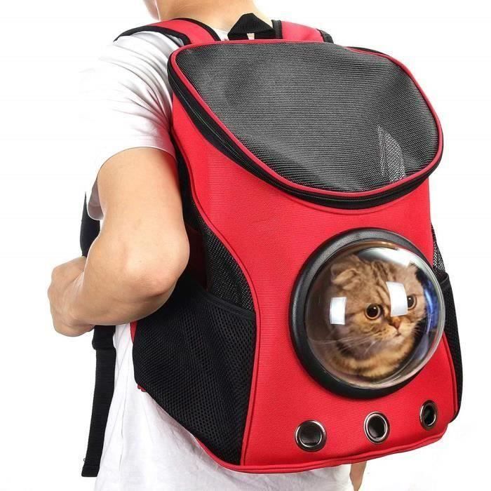 Sac à Dos Transport pour Animaux de Compagnie Sac de Voyage Sac à Dos à Capsule Pour Chien Chat Astronaute Rouge G032E