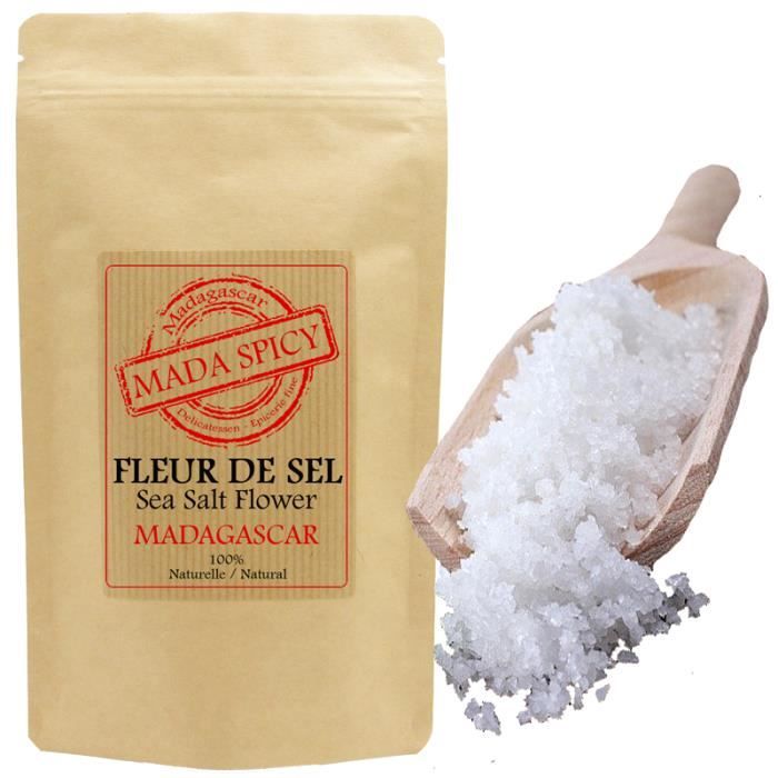 Fleur de sel de MADAGASCAR 200gr -Agriculture Durable- sachet zip alimentaire.