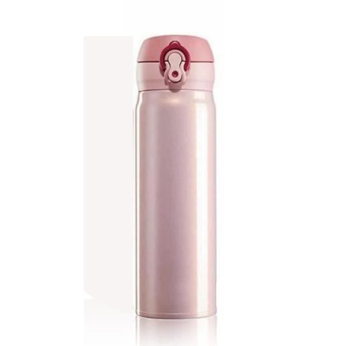 U-MAX Mug Bouteille Isotherme Thermos de d'Eau Tasse Café bouteille Sous Vide 500ML - Rose