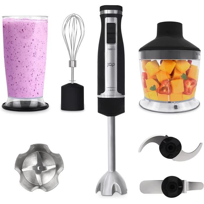 Mixeur plongeant - JAP Qblend 5 en 1 - Puissance 1500W - Concasseur à glace