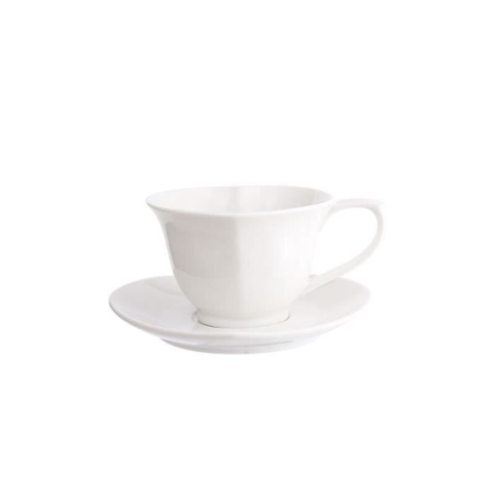 Service à café avec soucoupes,CHANSHOVA – ensemble tasses à café et soucoupes en céramique, 180ml, service à - Type WHITE - 180ml