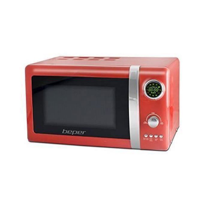 BEPER 90.890R Four micro ondes rouge 700W avec fonction décongelation, 700 W