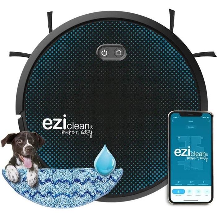 EZIclean Aqua Connect x550 - Robot aspirateur laveur connecté – Navigation Navig+ – 55dB – 120 min – 120m² – 600 mL