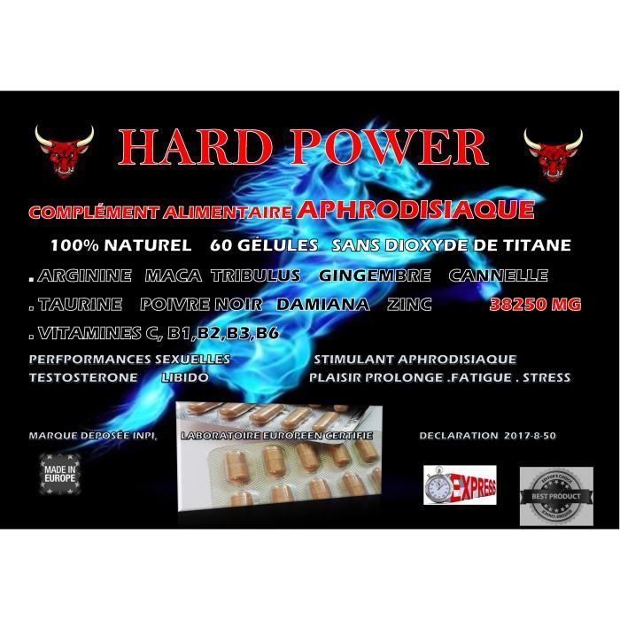 HARD POWER complément alimentaire pour hommes 60 gélules, 100 % naturel