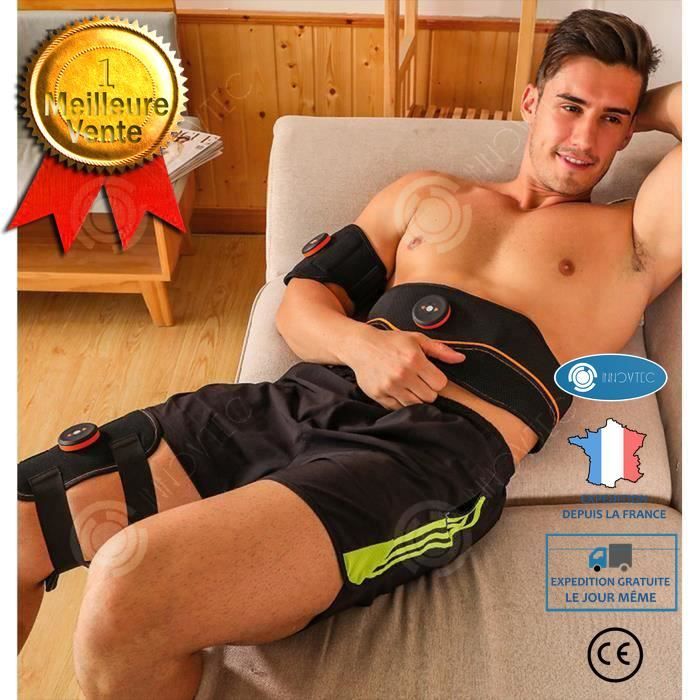 INN® Appareil Abdominal Ceinture abdominale Electrostimulateur Musculaire muscle USB de Charger mince jambes bras Fitness Entraîneme