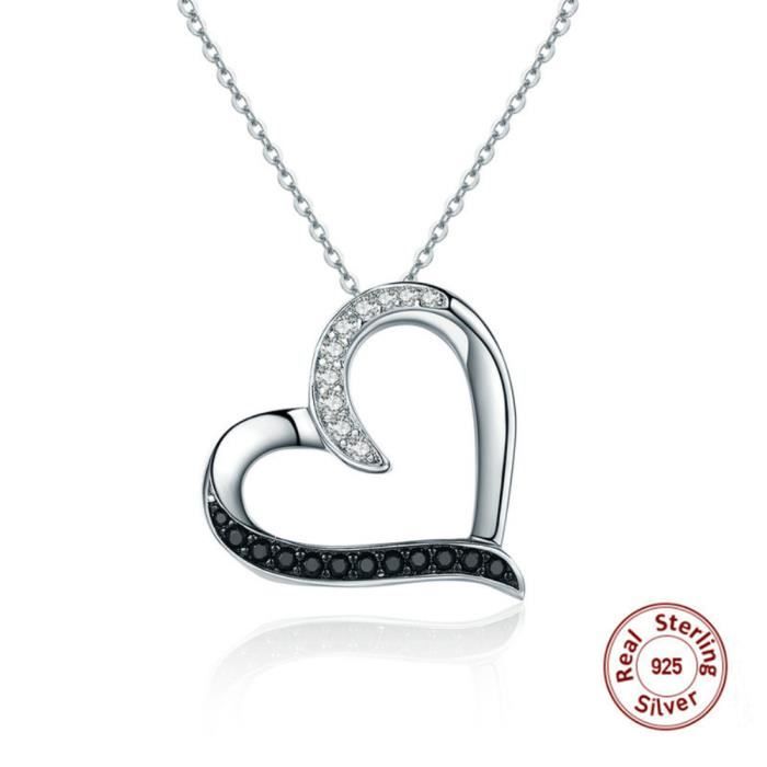 MERRILL Argent 925 Collier Swarovski Elements Cristal Forme du Coeur Pendentif et Chaîne pour femmes aiment pandora Bijoux N13