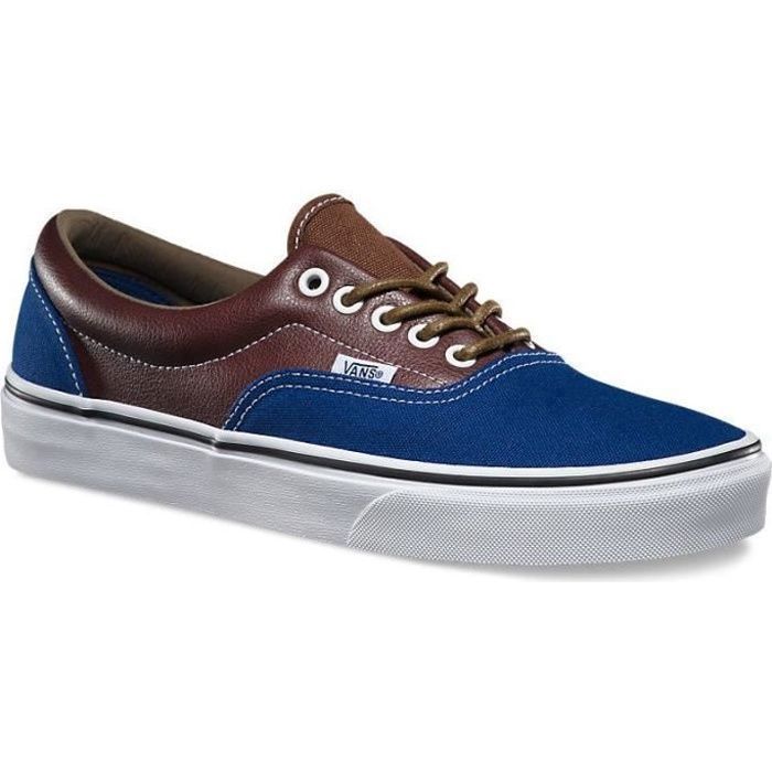 VANS Baskets ERA Leather Plaid Estate Bleu/Marron - Homme