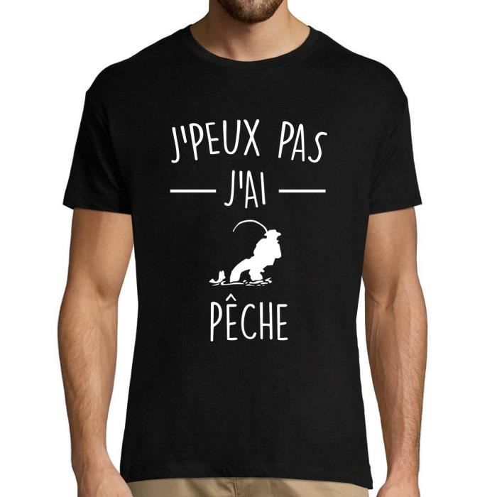 Pêche - Je Peux Pas - T-Shirt Homme col Rond Sport Humour