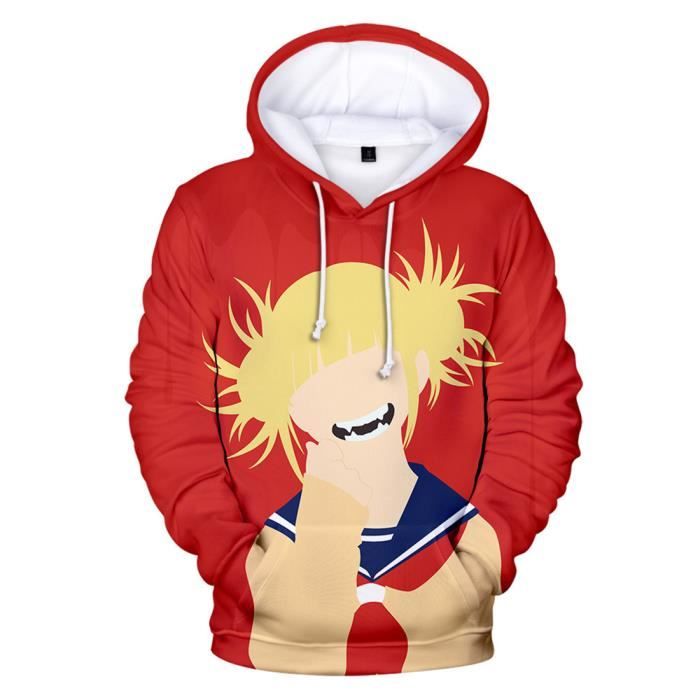 Sweat à Capuche Manche Longue avec 3D Imprimé My Hero Academia Himiko Toga Hoodie Casual