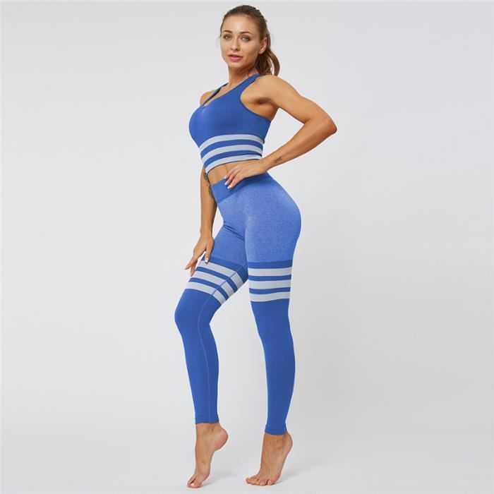 Brassiere De Sport femme - Brassiere De Sport taille haute Mince Ensemble 2 pièces - dark bleu YH™