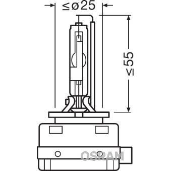 Ampoule auto Osram type D3R Blanche 85 Volts 35 watts Ref: 66350