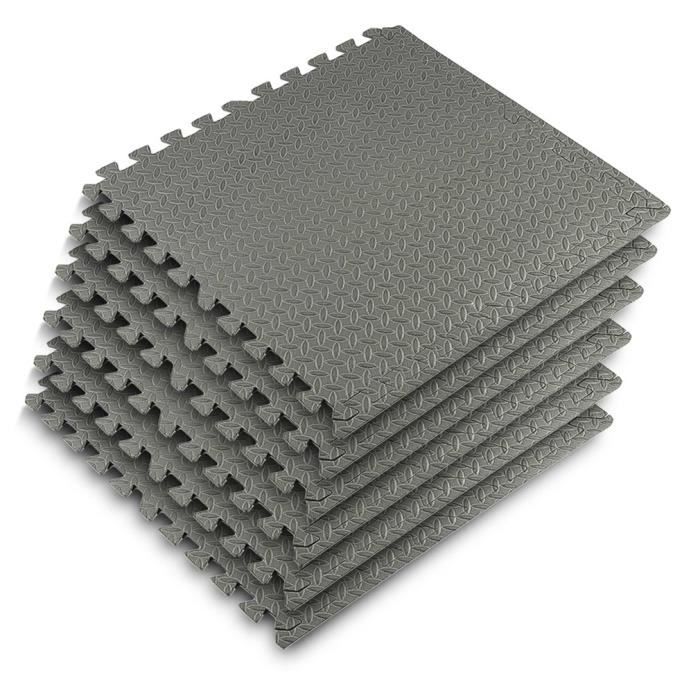 OUTAD Lot de 16 Tapis de sol de protection 60x60cm Tapis de sport mousse gris