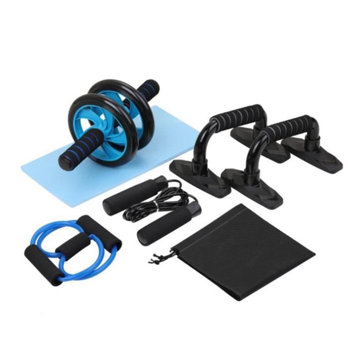 5 en 1 équipement de Fitness rouleau roue AB + barre de traction + corde à sauter + exerciseur à ressort + sac