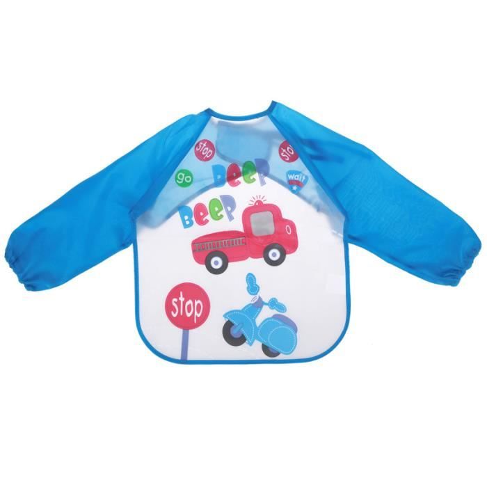 1 Pc bavoir à manches et résistant aux odeurs lavable imperméable bébé peinture vêtements enfant en bas âge smock pour BAVOIR