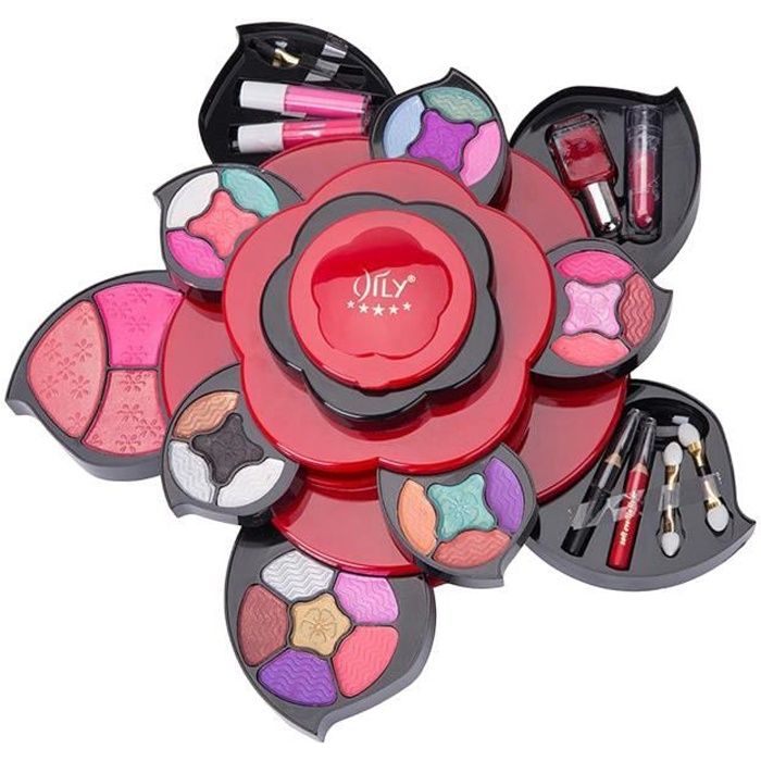 Exclusif Maquillage Kits pour Les Adolescents Fleur Palette Cadeau Set pour Filles Femmes 3 Niveaux Taille: 20x10x20cm
