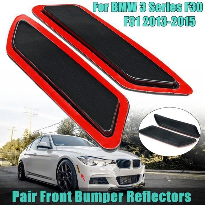 Ywei 2x Réflecteur Latéraux de Pare-chocs Avant Pour BMW Série 3 F30 F31 2013-2015 Noir