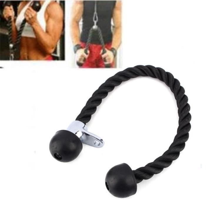 DDN28373-70cm Noir Solide Câble Biceps Triceps Corde de Tirage Pour Entraînement Musculation Formation Corps